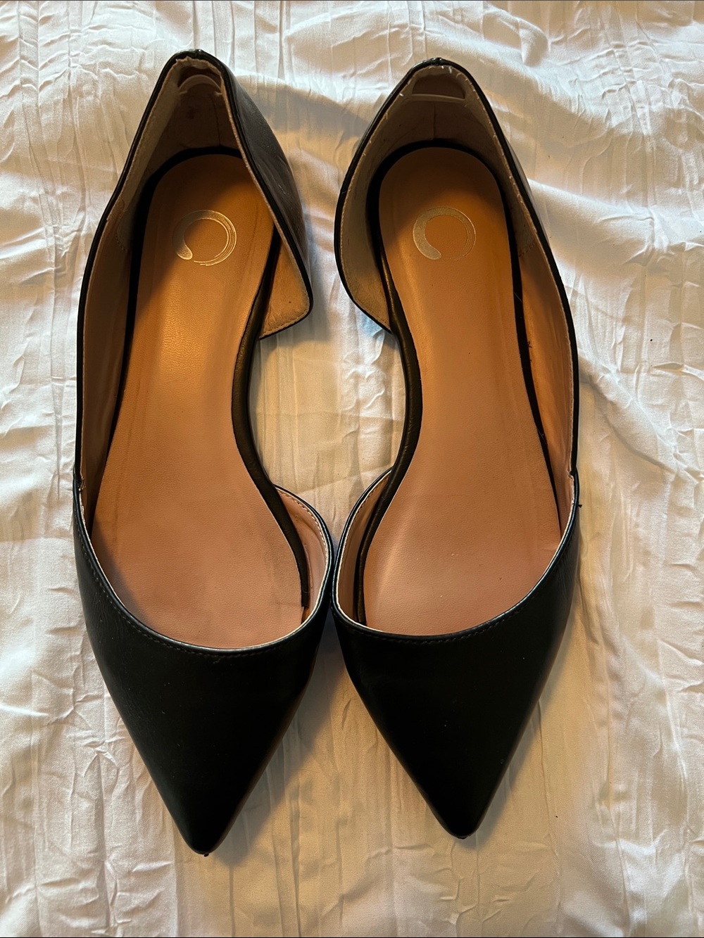 Journee Collection Black Pointed-Toe D'Orsay Flats